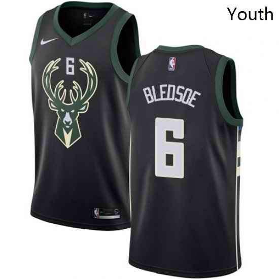 Youth Adidas Milwaukee Bucks 6 Eric Bledsoe Authentic Black Alternate NBA Jersey Statement Edition